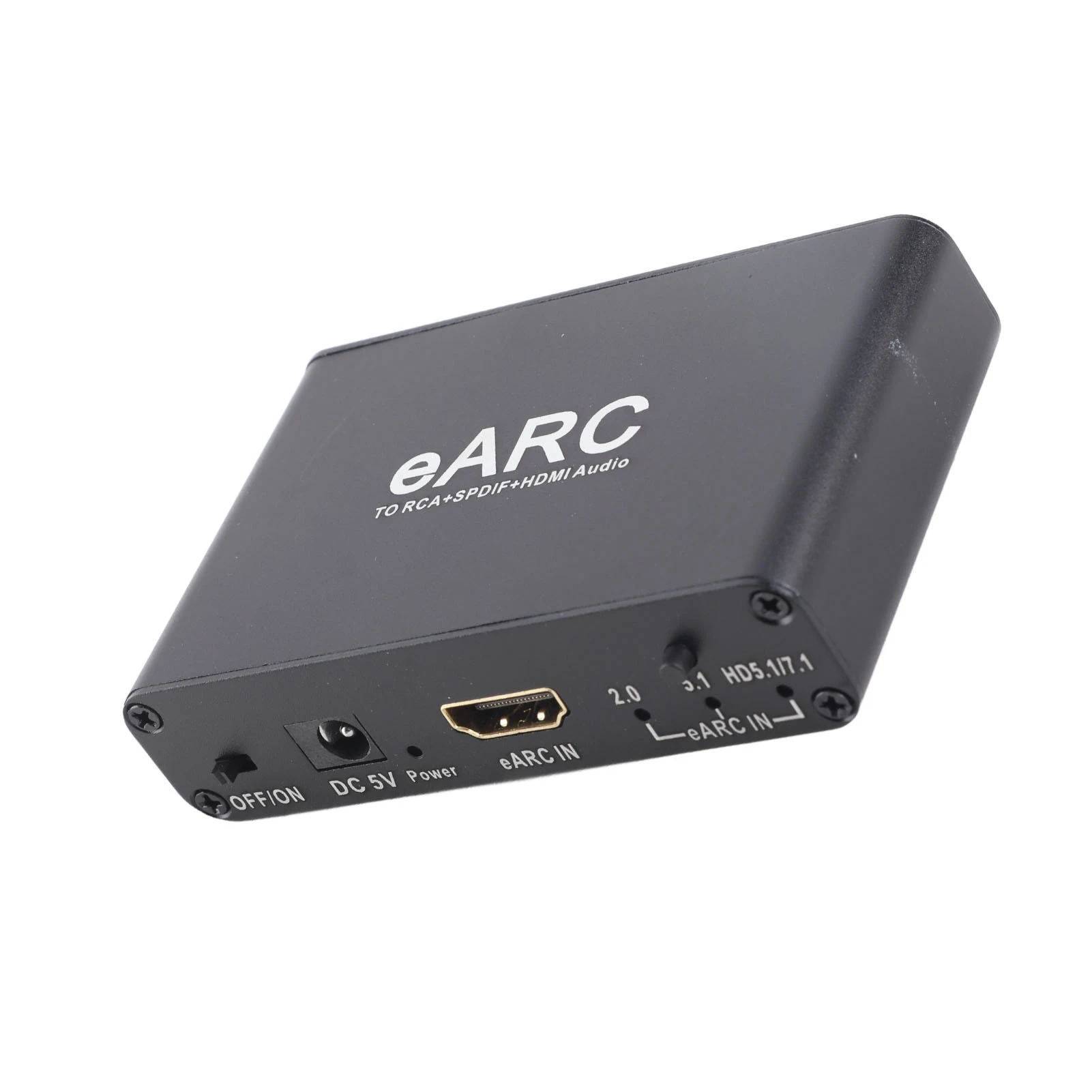 EARC ARC Sound Adapter HD Multimedia ARC Sound Extractor 192KHz Optical Output 3.5mm Output Aluminum Alloy for HDTV
