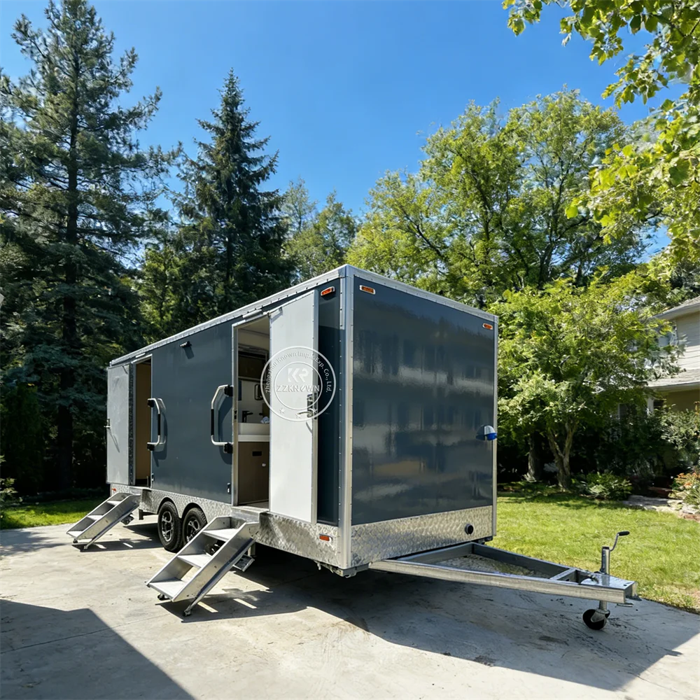 

Mobile Bathroom Shower And Toilet Toilet Customized Portable Restroom Outdoor Camping Caravan Luxury Toilet Trailer