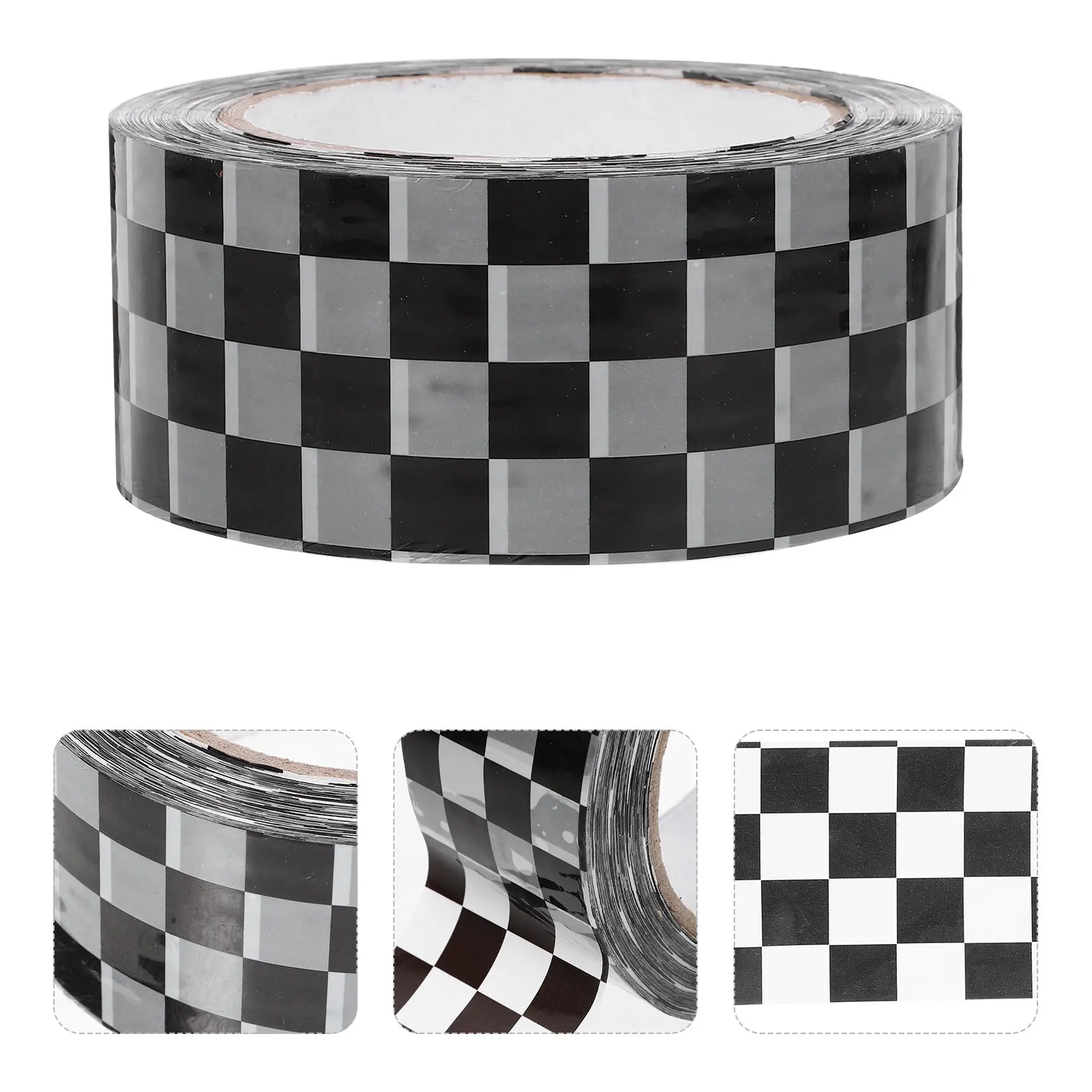1 Roll Black and White Gingham Pattern Creative Packing Tape for Gift Wrapping Sealing Boxes Shipping Packaging Delivery Tape