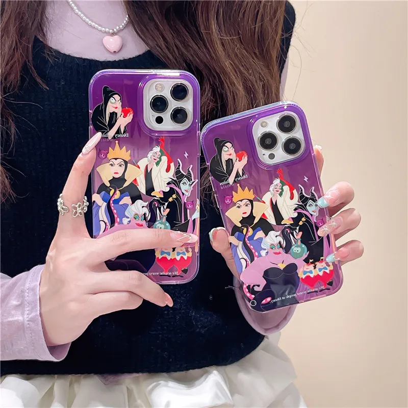 Cartoon Villains Witch Queen Girl Phone Case For iPhone 12 13 14 15 Pro Max Poison Apple Fairy Tales Soft Cover