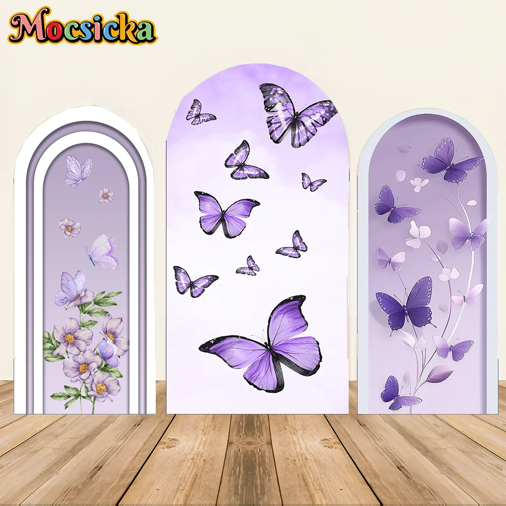 

Mocsicka Festive Arch Backdrop Cover Flower Butterfly Custom Decoration Backdrop Wedding, Birthday Arch Party Backgrounds