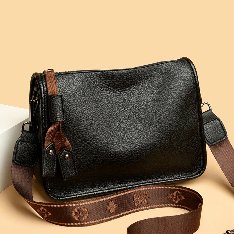 

High Quality Genuine Leather Women Tote Bag Luxury Soft Cowhide Ladies Shoulder Crossbody Bags 2024 Fashion Female Messenger Sac