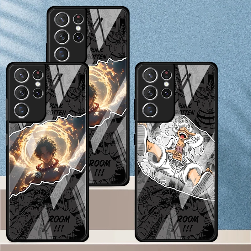 OneS P-ieceS LuffyS Case for Samsung Galaxy S25 S21 S9 S22 Note 10 20 8 9 S8 S20 FE S23 Plus S10 S24 Ultra Phone Cover 