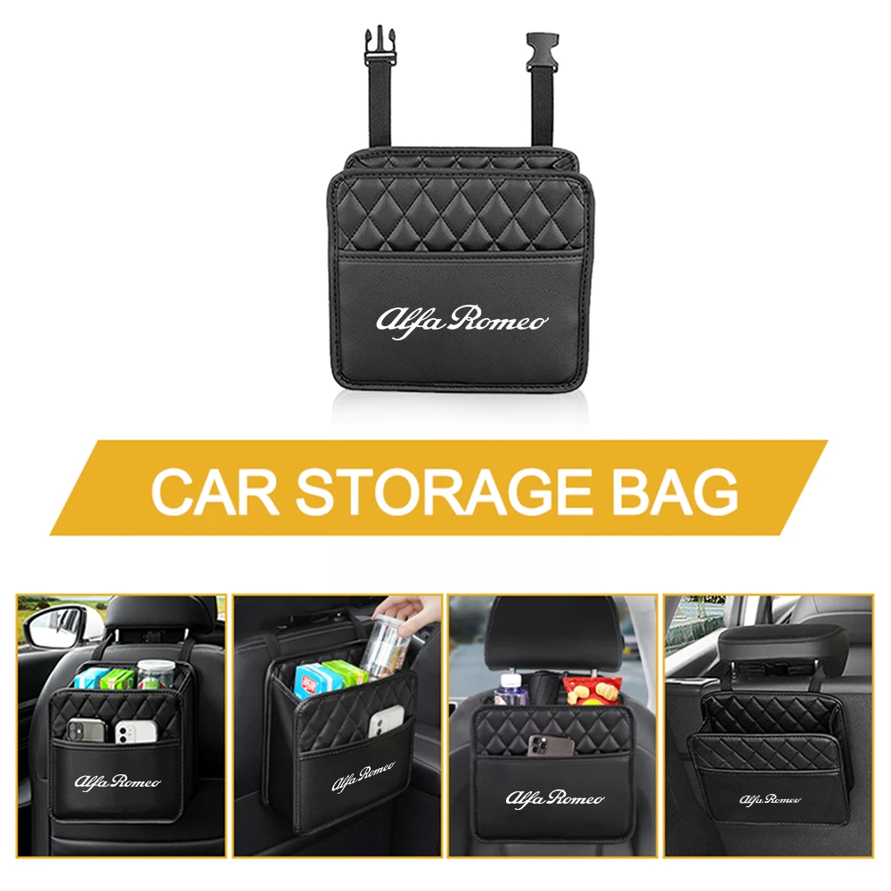 Multifunctional portable PU Leather car seat storage organizing bag Suitable for Alfa Romeo Giulietta GT 159 147 156 Mito Brera