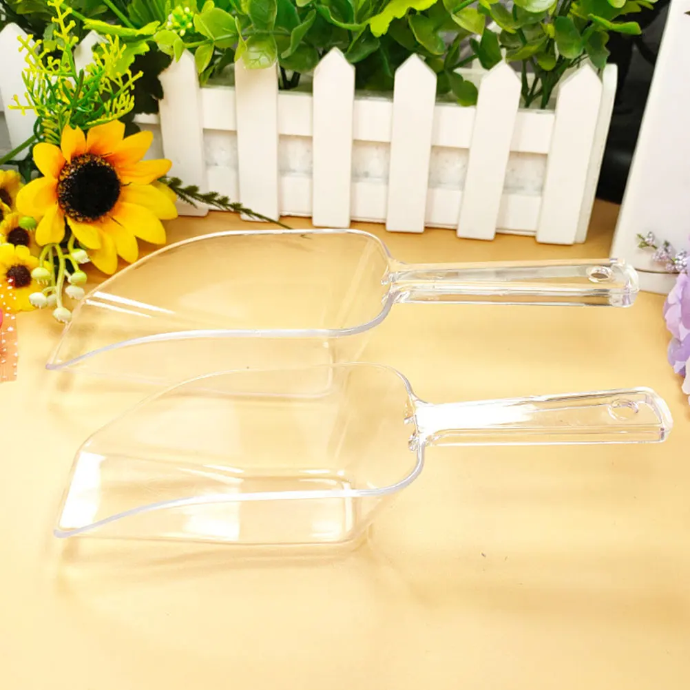 

12pcs Plastic Shovel Set Transparent Large Size Kitchen Cereal Flour Ice Tea Powder Scoops Ergonomic Handle Easy Clean Durable