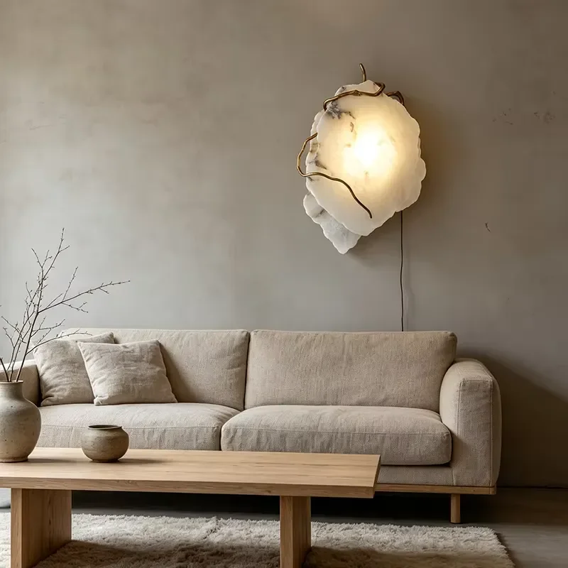 New Arrival Marble Wall Sconce, Solid Brass Art Decorative Wall Light, Designer Ambient Lamp for Bedroom Hotel