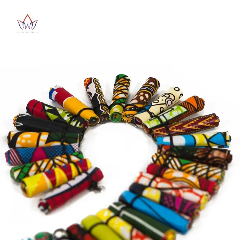 Unique African Women Jewelry Pure Handmade Statement Necklace Africa Printed Wax Fabric Accessories Necklaces WYA30