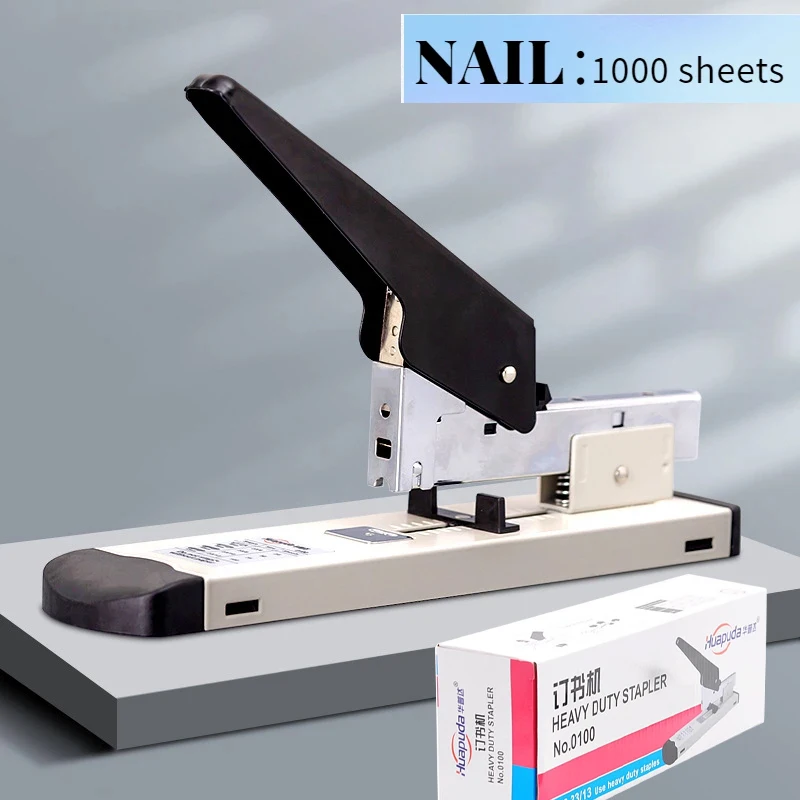 Paper Stapler Heavy Stapler Bookbinding Adapt To Needle Types 23/8,23/10,23/13 Hand Operated Stapler 100 Sheet With 1000 Nails