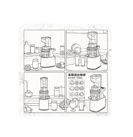 Slow Juicer Large Feed Chute Separate Pulp Juice Automatic Fruit Juice Extractor