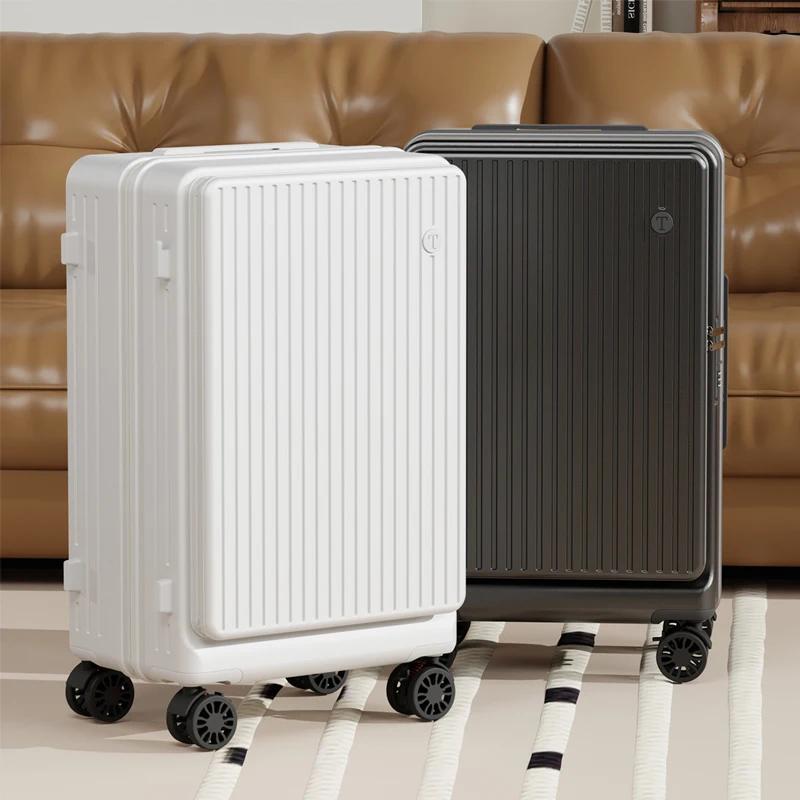 

Extra PC Large Capacity Suitcase Side-Opening Luggage Silent Expandable 20-Inch Carry-On Suitcase Flip-Top Trolley Case