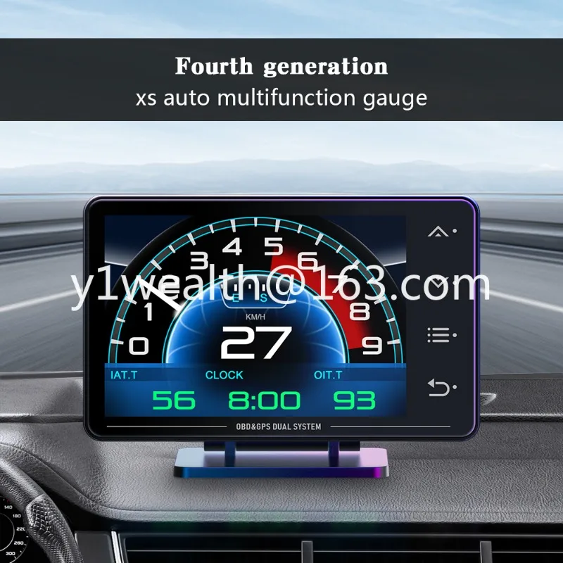 Global Positioning System Head-up Display Hud Turbo Oil Pressure  Temperature  Value Gyroscope Speedometer Automotive OBD2 Meter
