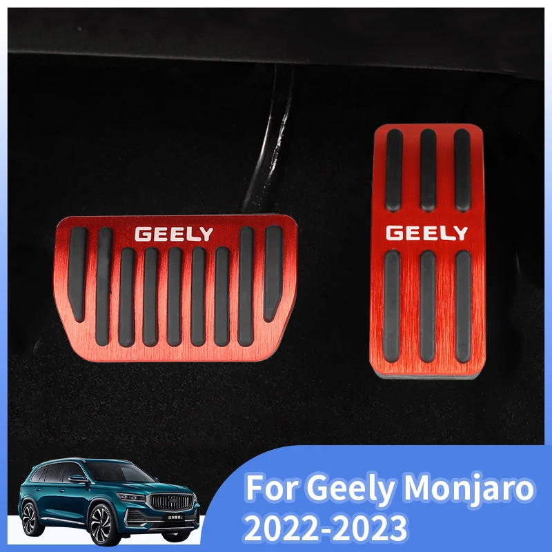 For Geely Monjaro Manjaro Car Pedal Pad 2022 2023 Non-Slip Stainless Steel Pedalboard Aluminium Alloy Rubber Brake Cover