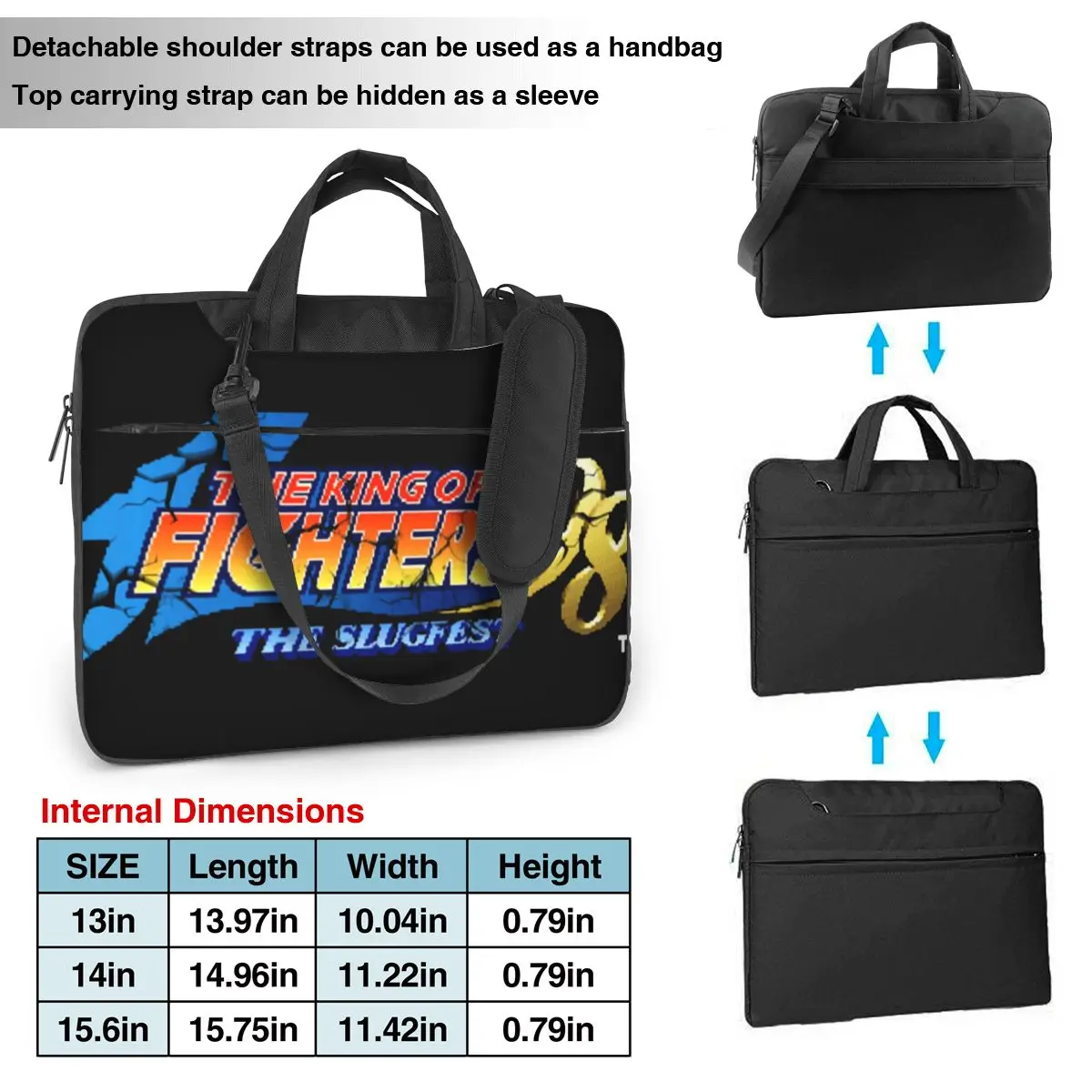 The King Of Fighters Laptop Bag Sleeve Case The Slugfest Kof 98 For Macbook Air Pro Asus Notebook Pouch Portable Computer Pouch