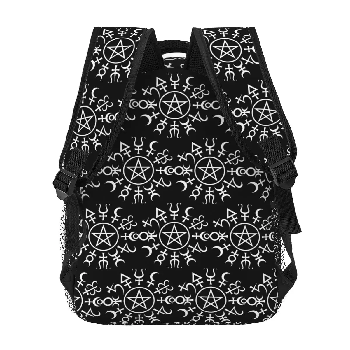 ลึกลับซาตาน Pentagram กระเป๋าเป้สะพายหลังชายหญิง Bookbag นักเรียนโรงเรียนกระเป๋าการ์ตูนกระเป๋าเดินทาง Rucksack กระเป๋าสะพายขนาดใหญ่ความจุ