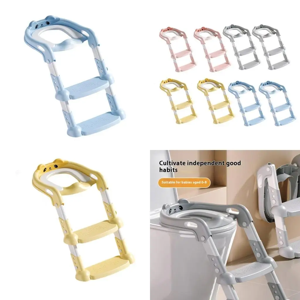 

97BC Collapsible Toilet Training Step Stool For Kids Soft/Hard Pad Step Ladder Nonslip Treads Grip 50kg Load Capacity