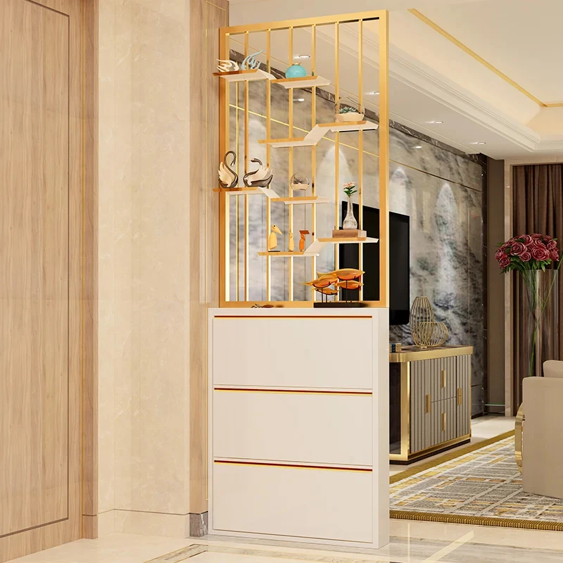 Screen shoe cabinet integrated entrance facing door living room light luxury high-end partition
