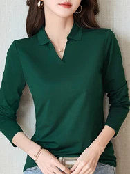 Women's Casual Chic Shirt - Long Sleeve, Button Detail, Semi-Sheer Cotton Blend, Machine Washable - Perfect for Spring & Fall