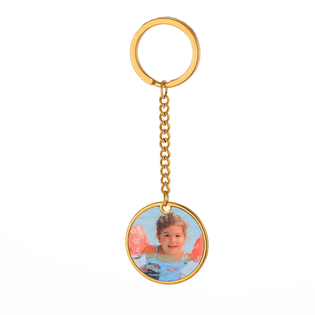 Customized Photo Print Keychain Heart Keepsake Gift