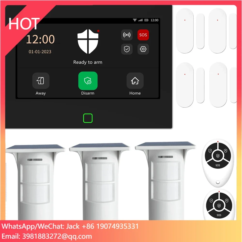 

Smart Home Office Security Burglar Alarm System Kit With Door Sensor Outdoor PIR Sensors