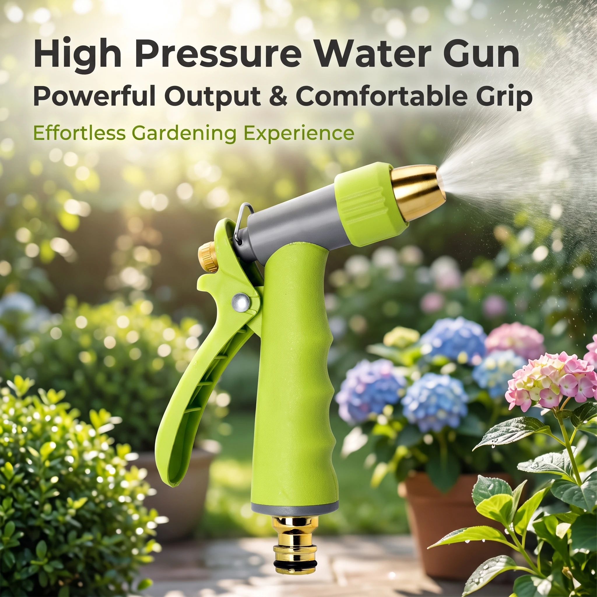 3 Colors Garden Water Spray Gun Adjustable Flow High Pressure Car Wash Lawn Floor Cleaning Hose Sprayer Nozzle