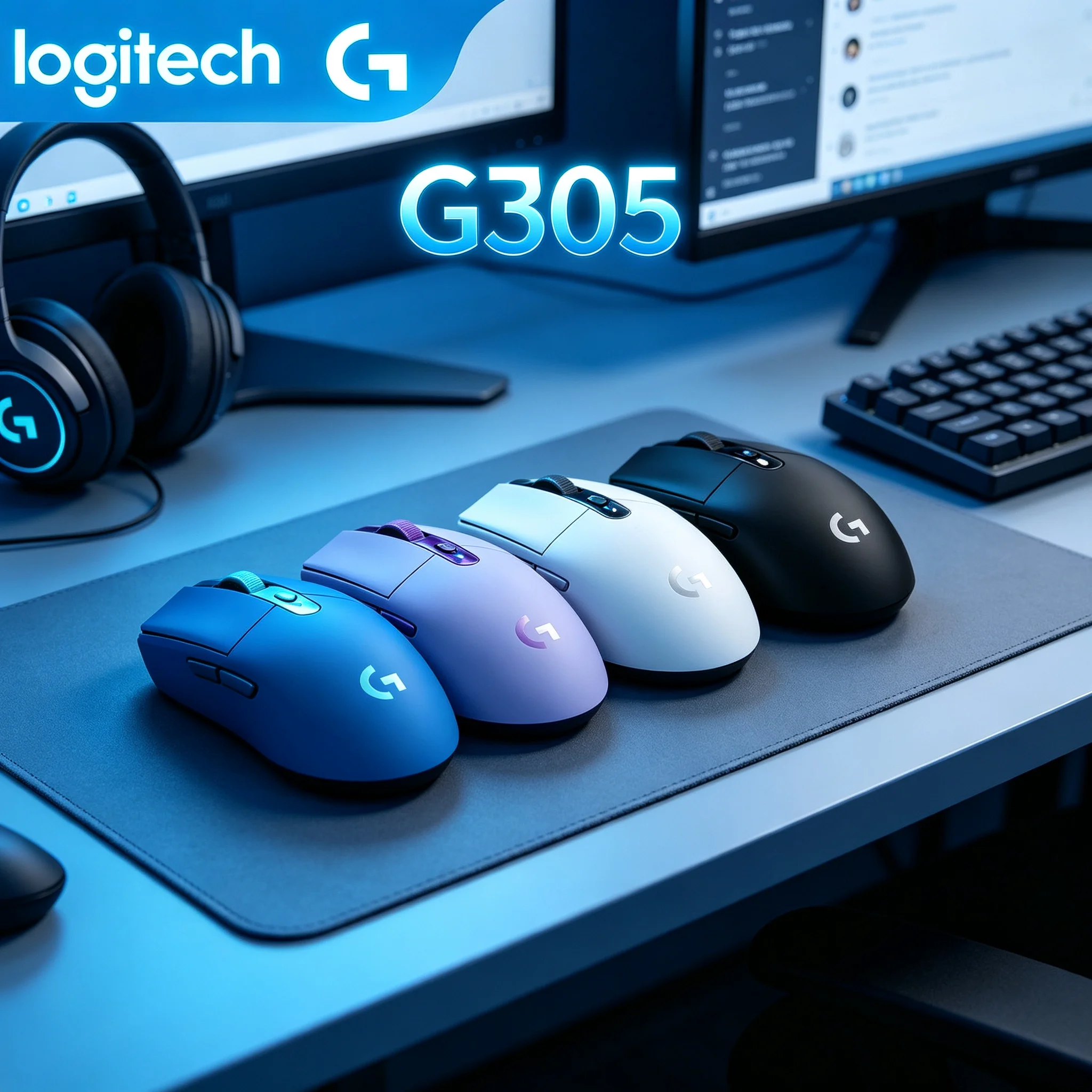Logitech G305 LIGHTSPEED Gaming Mouse Assorted Colors 12000DPI Adjustable Sweat‑Proof Surface Wireless Mice for Student Gamer &