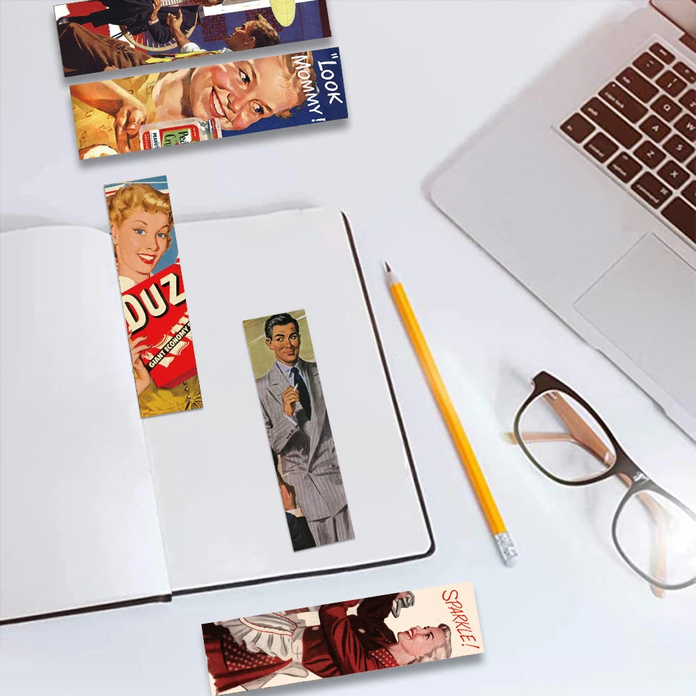 30PCS American Vintage Bookmarks Reading Pages Beauty Durable Notebook Gifts Exquisite Creative Paper Record Cards Book Clip