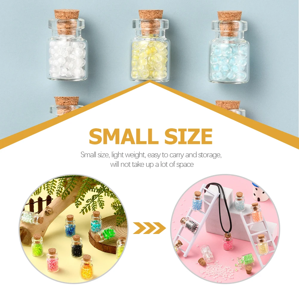 

9Pcs Glass Jars Wishing Bottles Corked Small Transparent Containers for Storage DIY Paper Crafts Transparent Wishing Bottles