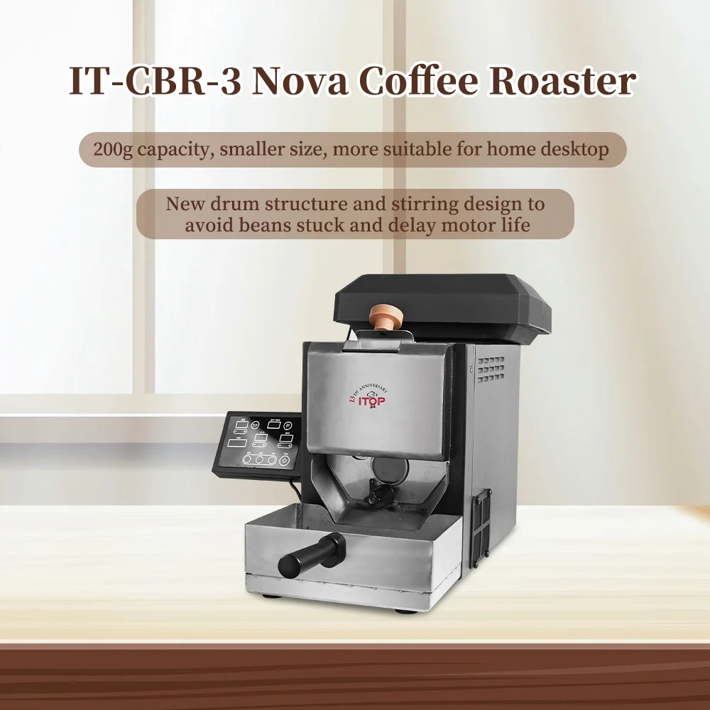 

ITOP CBR-3 Coffee Roaster 200g Roasting Capacity for Household Patented Drum Structure and nnovative Agitator Design