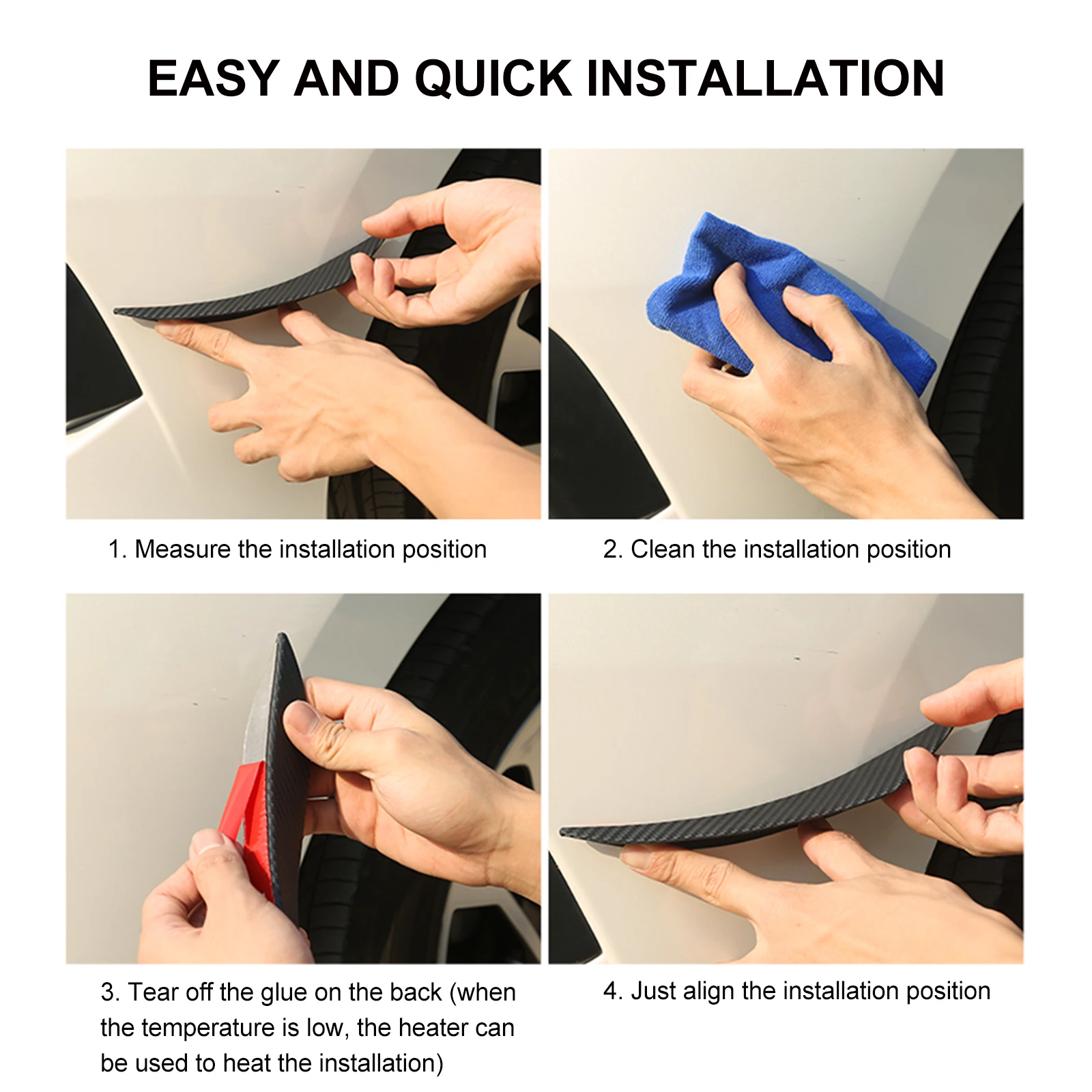 

1 Set High-Quality ABS Bumper Lip Splitter Fins Decorative Car Bumper Spoiler Auto Accessories