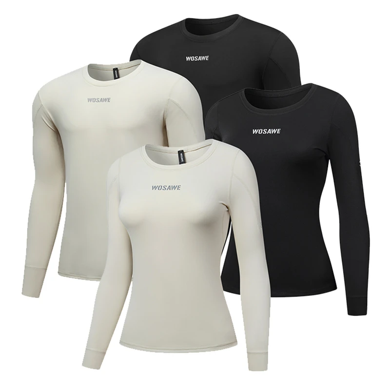 WOSAWE Conjunto de ropa interior térmica Forro polar de invierno para motocicleta Esquí Senderismo Que absorbe la humedad
