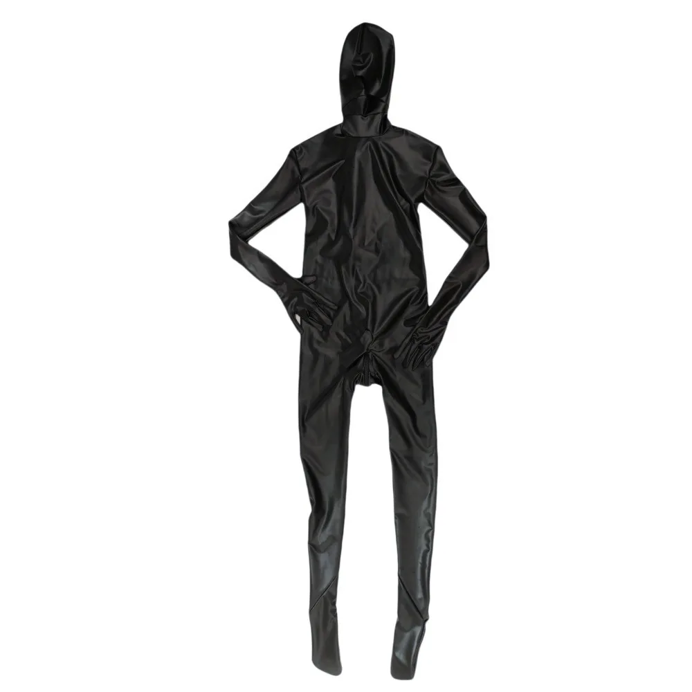 

Боди из искусственной кожи с запахом всего тела, комбинезон для косплея, комбинезон на молнии на бедрах, комбинезон зентай, JJ, закрытые цельные колготки