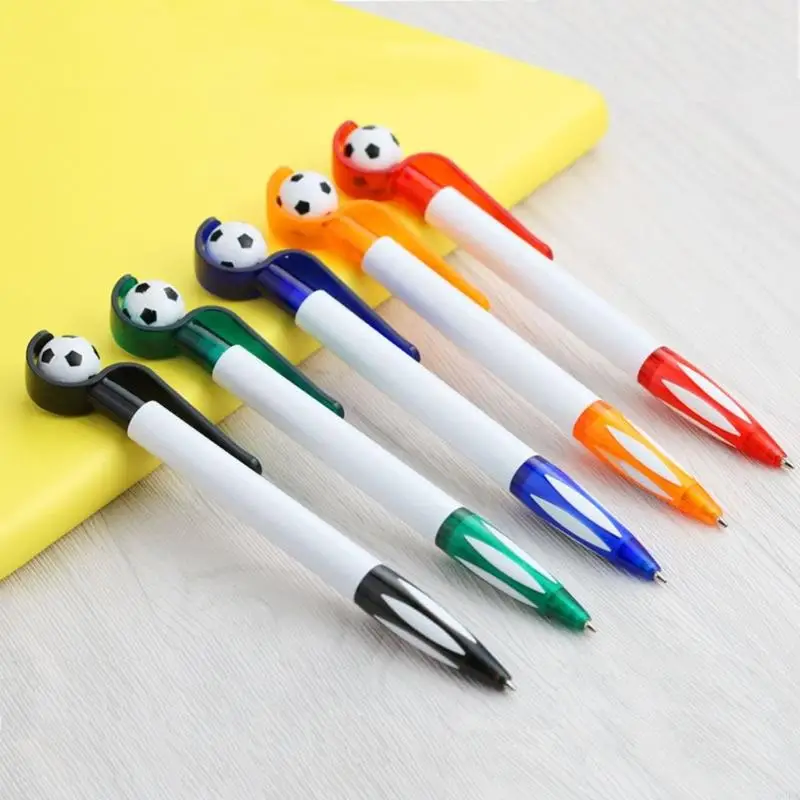 Football Ballpoint Pen with Pocket Clip Detachable Refillable 0.5 Bullet Nib Smooth Writing Football Gift for Kid Adult