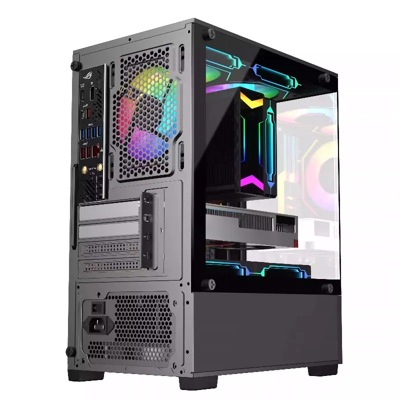 Column-mounted sea-view room computer case desktop matx full side transparent diy shell itx