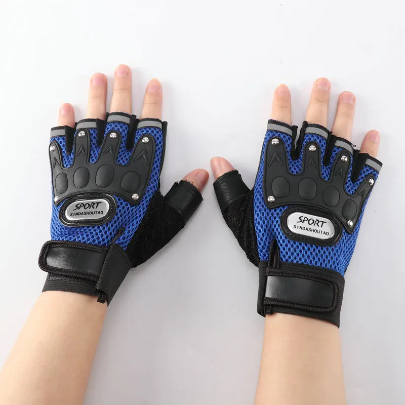 Universal Half Finger Gloves Non Slip Breathable Motorcycle Bicycle Golves for Women Men Summber Cycling Fitness Accessories