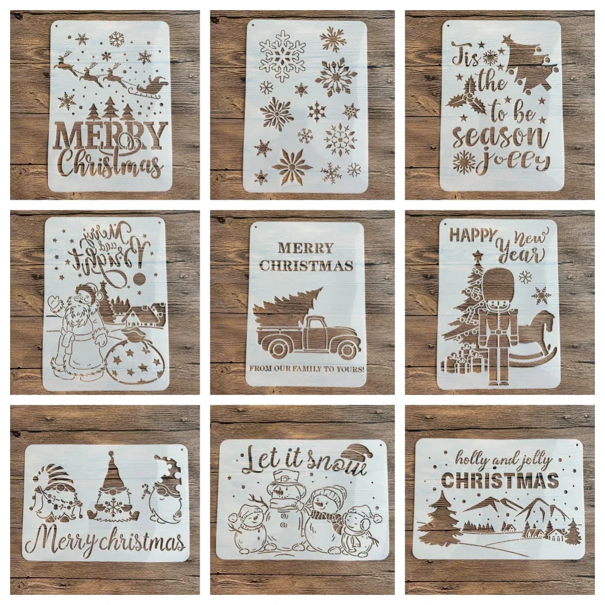 A4 29 * 21cm DIY Stencils Wall Painting Scrapbook Coloring Embossing Album Decorative Paper Card Template Christmas stencil