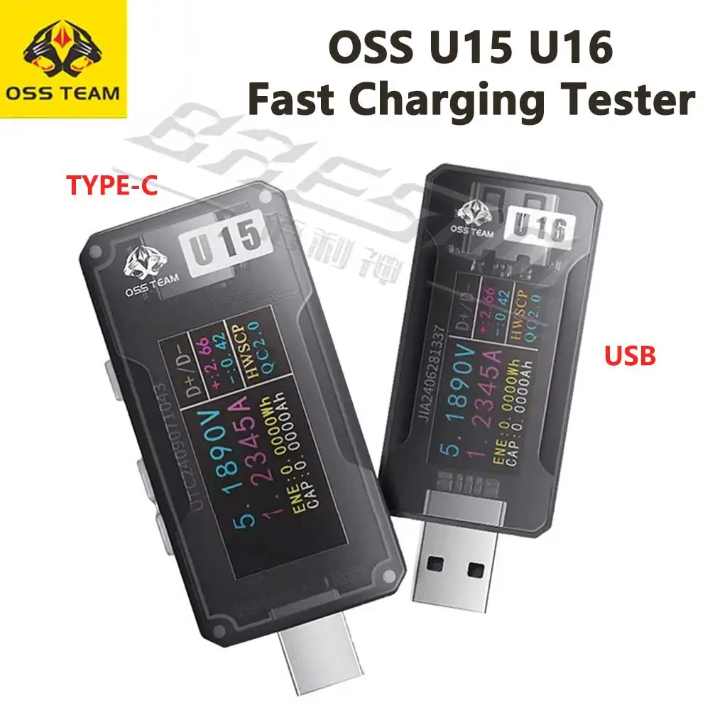 OSS U15/U16 Fast Charging Tester Type-C/USB-A 600W 12A 50V for Mobile Phone Repair Current Voltage Power Inspection Tester Tool