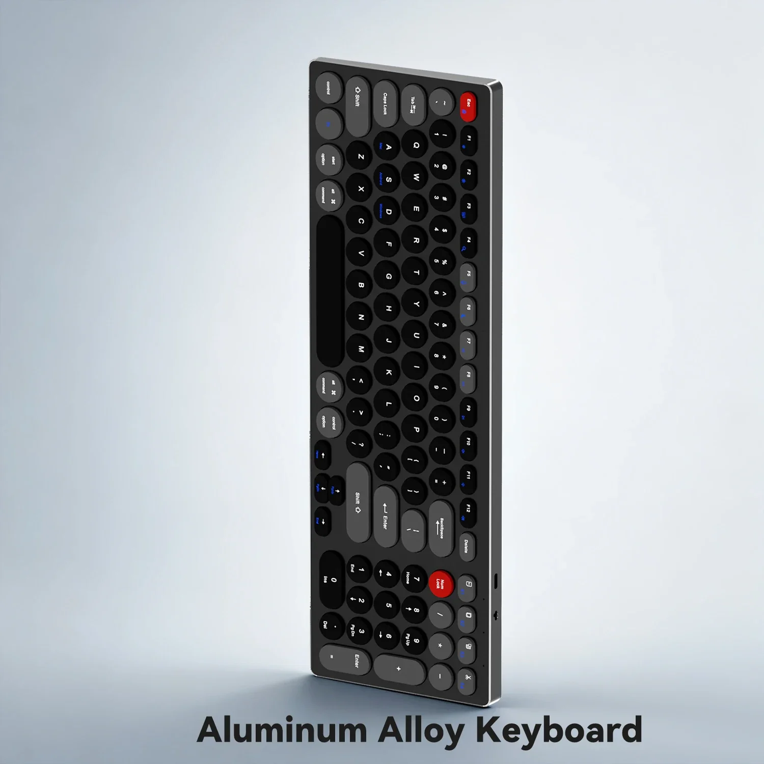 98-Key Ultra-Thin Aluminum Silent Keyboard with Scissor-Switch, Tri-Mode BT/2.4G/Type-C Connectivity&Ergonomic Design for Typing
