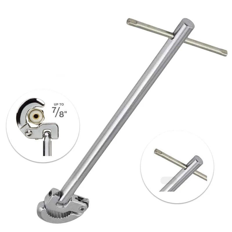 Faucet Pipe Adjustable Sink Bathroom Multifunction Crescent Rotatable Durable Basin Wrench Tool Disassembly Repair Professional