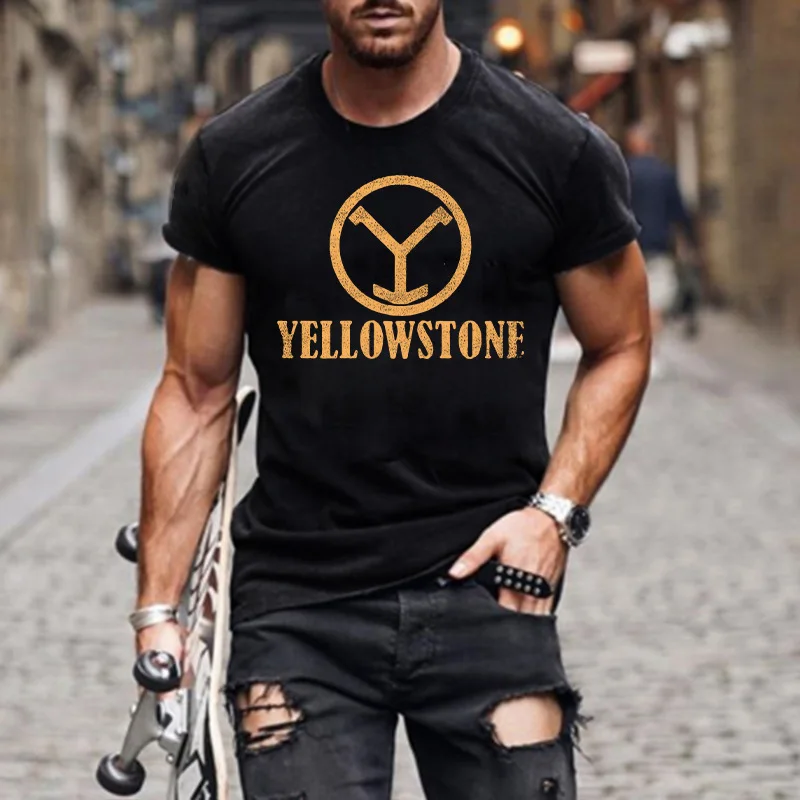 New Vintage Style Yellowstone National Park Print T-Shirts 3D Summer Men\'s Oversized Short Sleeve Tee Shirt Street Tops Clothing