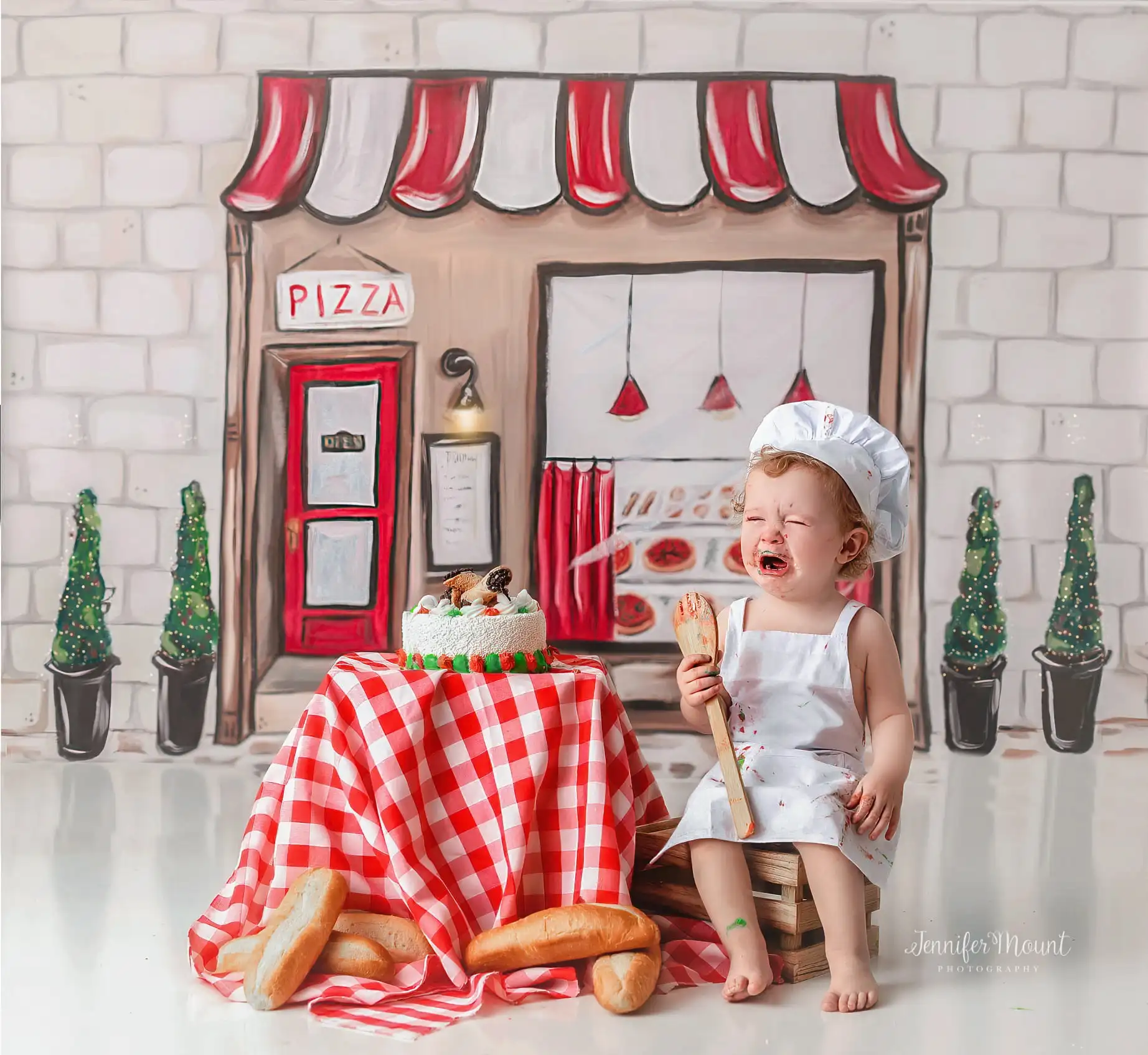 Pizza Restaurant Backgrounds Cake Smash Kids Adult Photography Props Child Baby Decors Kitchen Chef Photo Backdrops