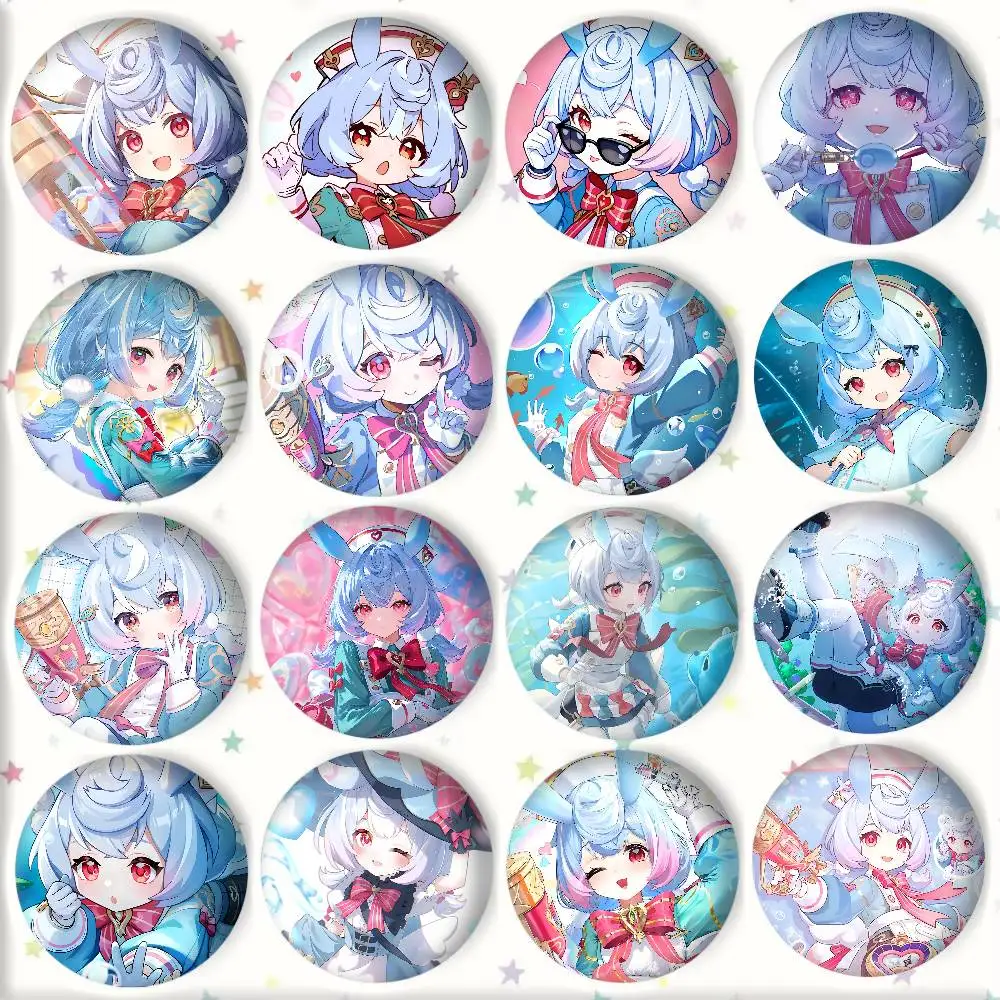 Cartoon Anime Game Genshin Impact Sigewinne Badge Round Art Brooch Clothes Backpack Accessories Lapelnd Laserh