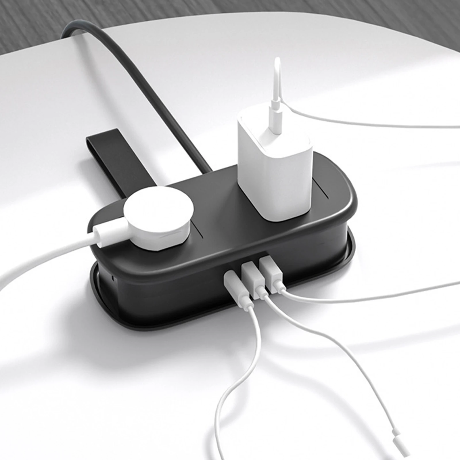 250V-10A Portable Multi-Outlet Power Strip Multiple Interfaces Standard Safety Socket Fast Charging Station for Home/Travel