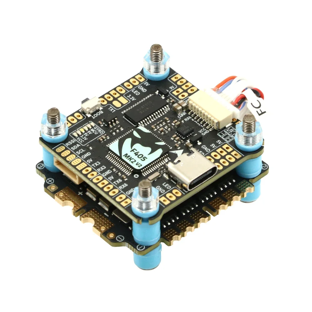 F405MK2 Flight Controller & 55A ESC Stack for FPV Drone – Diatone MAMBA Betaflight F405 MK2 with 3-6S DSHOT600 ESC for RC Racing