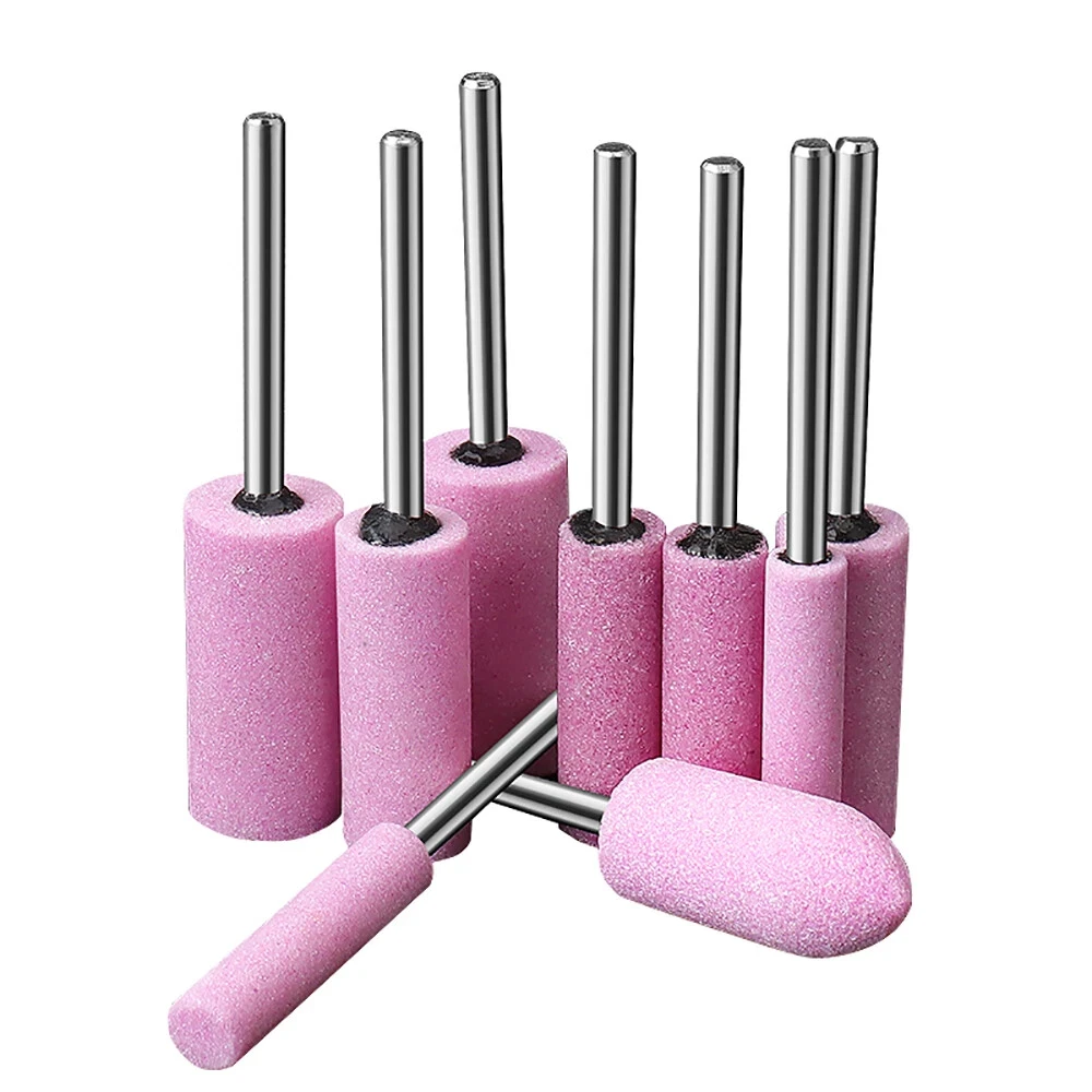 5pcs 3mm Shaft Mounted Ceramic Grinding Head 3/4/5/6/8/10/12mm Polishing Abrasive Wheel for Dremel Rotary Power Tools