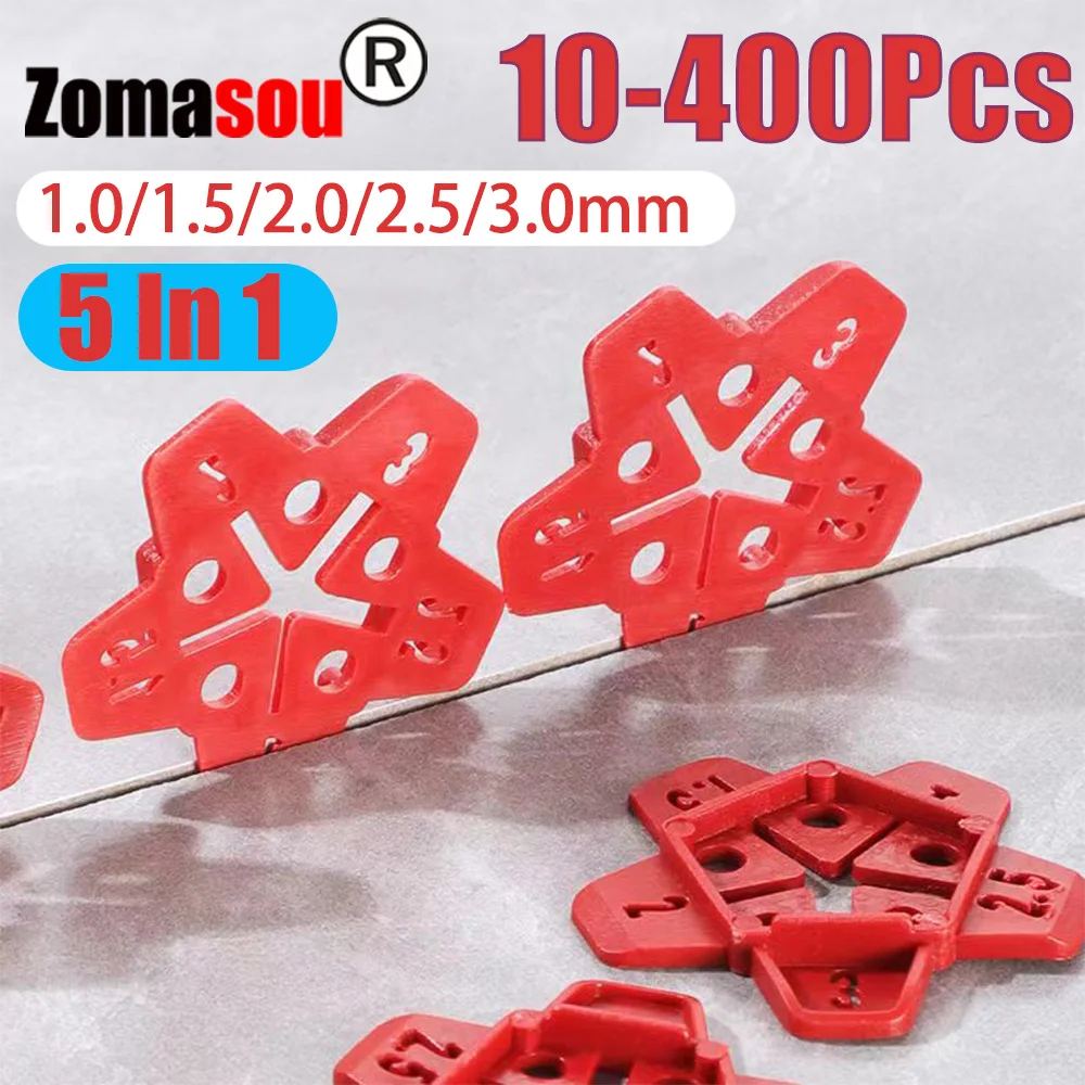 10-400Pcs 5In1 Wedge Ceramic Leveling System Professional Tile Spacers Clips Floor Wall Gap Leveling System Construction Tools