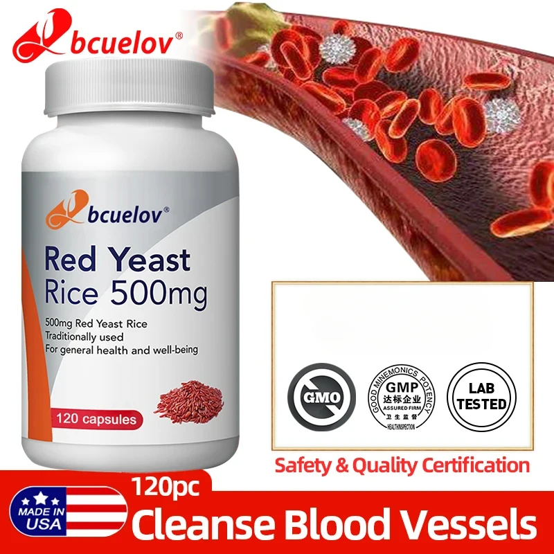 Red Yeast Rice Capsules - Maintain Healthy Cholesterol Levels, Heart Health, Lipid Reduction, Cardiovascular Health