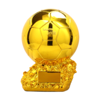 Golden Ball Football Cup Office Decoration with Electroplated Technology Football Cup Resin Gift and Birthday Gift Artefact