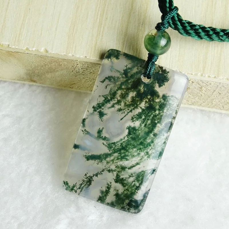 Aquatic Plant Agate Safe and Sound Brand Pendant Men's and Women's Marine Chalcedony Moss Pendant