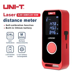 UNI-T Mini Laser Distance 40/60m Range Rechargeable 3.7V Wall Area/Volume/Circumference Measurement LM40Mi LM60Mi