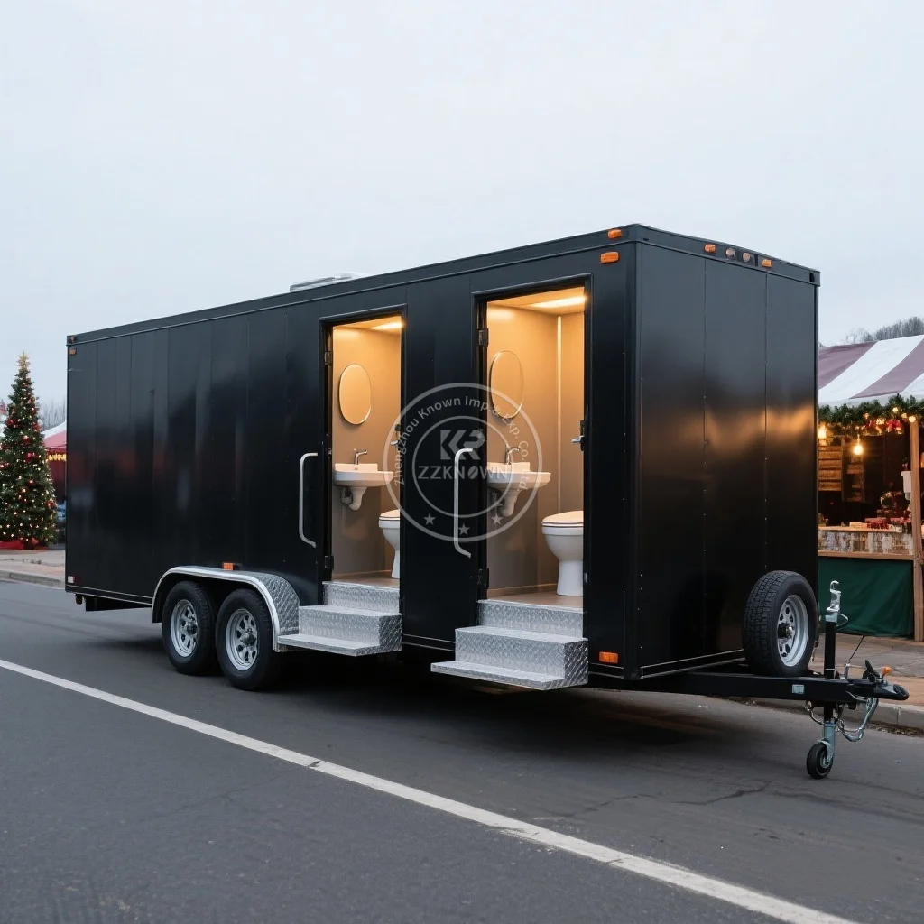 

Мобильный портативный туалет и душ, уличный VIP-роскошный туалетный прицеп, сборный контейнерный туалет для продажи, прицеп для туалета